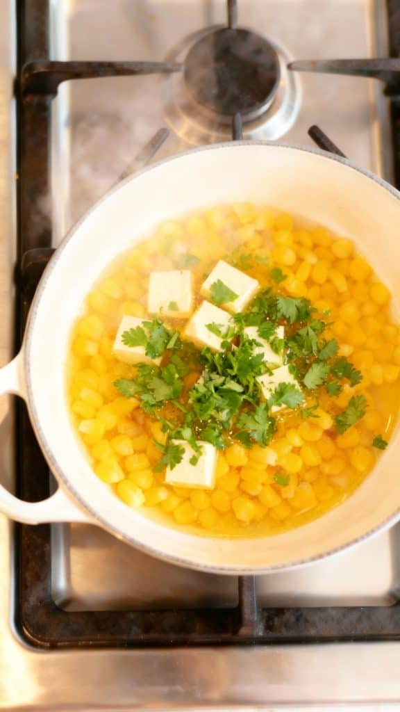 Silken Tofu Sweet Corn & Cilantro Soup