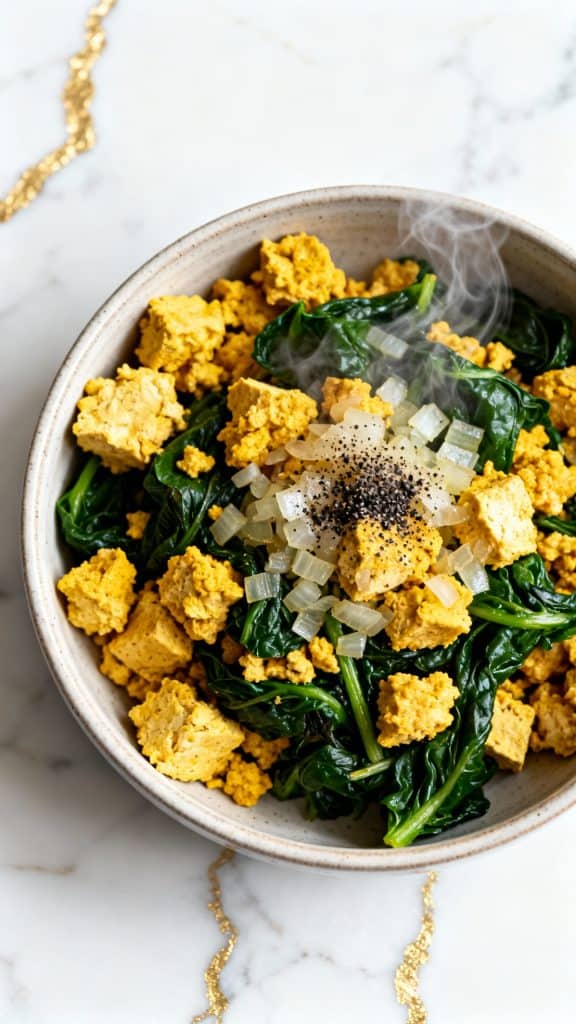Tofu Scramble with Spinach & Turmeric