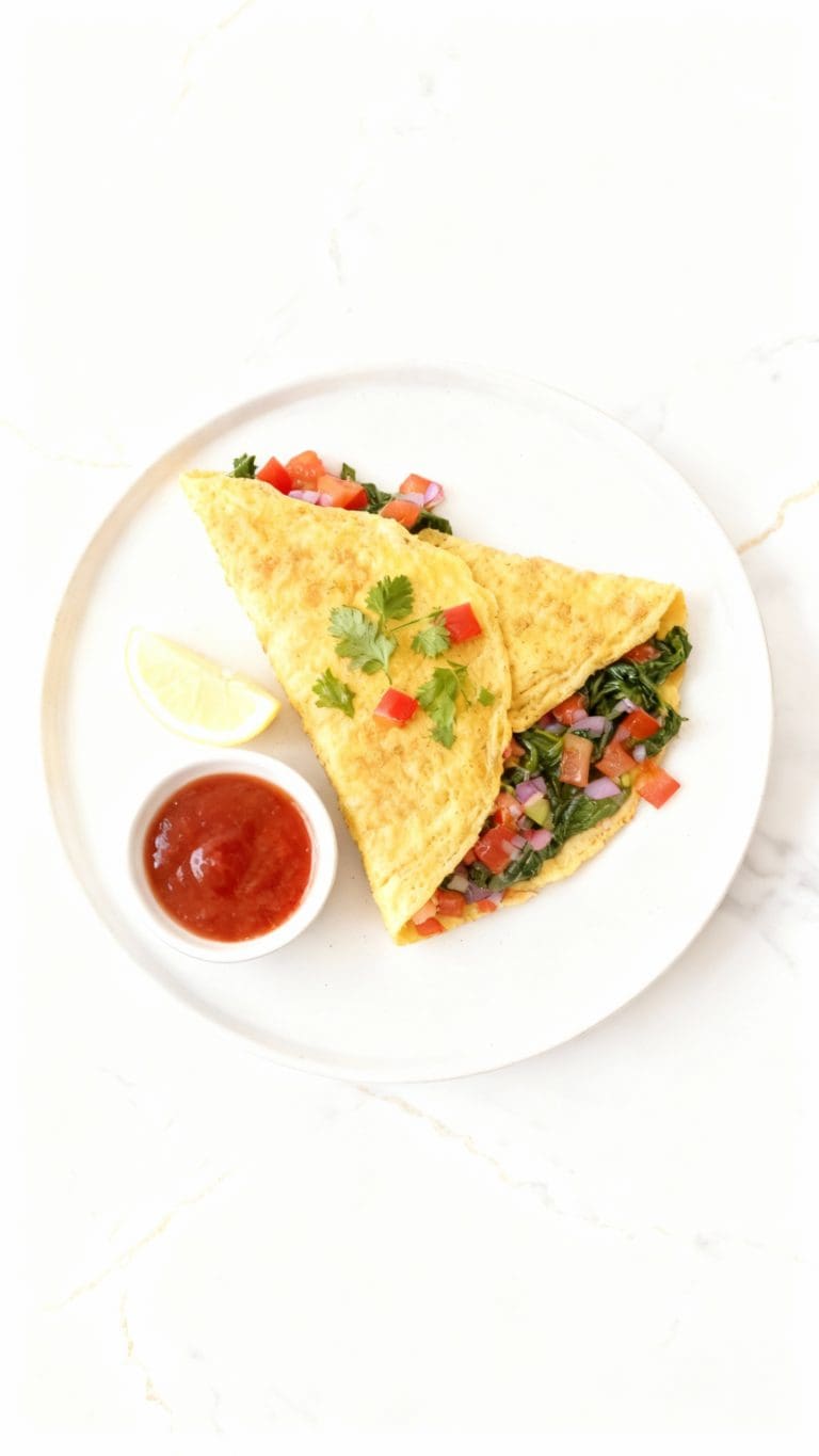 Chickpea Omelet with Veggies