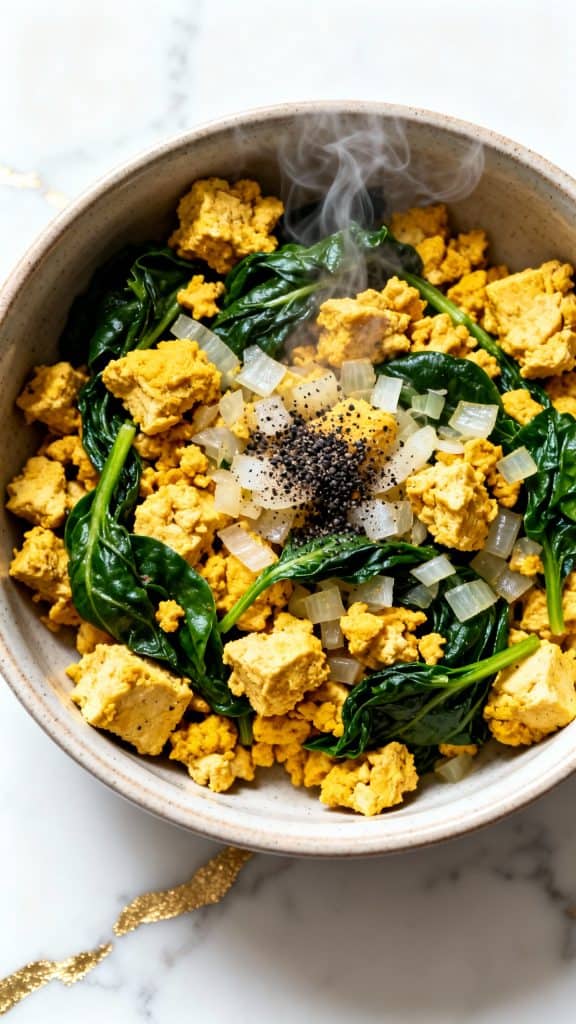 Tofu Scramble with Spinach & Turmeric