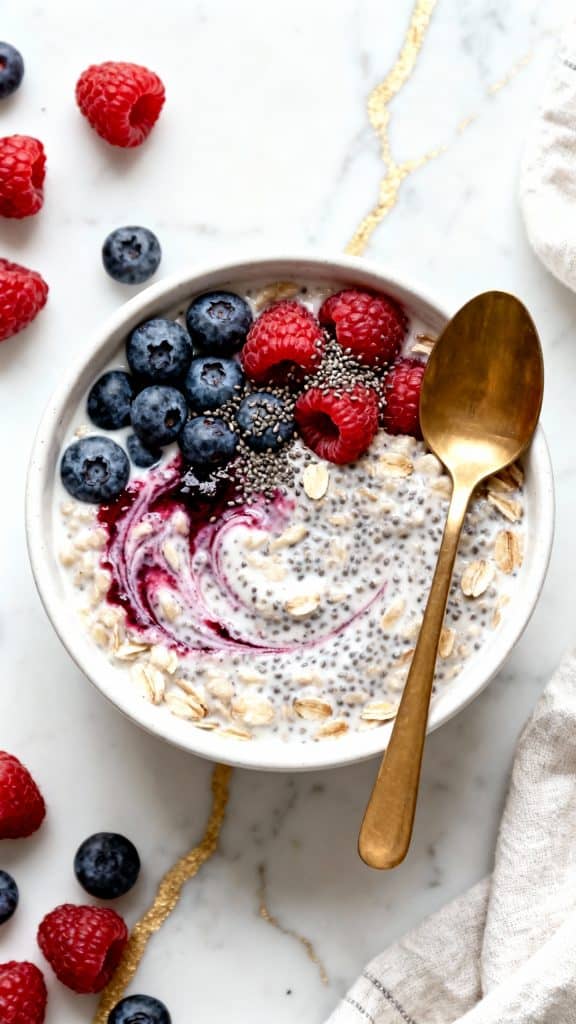 Overnight Oats with Chia and Berries
