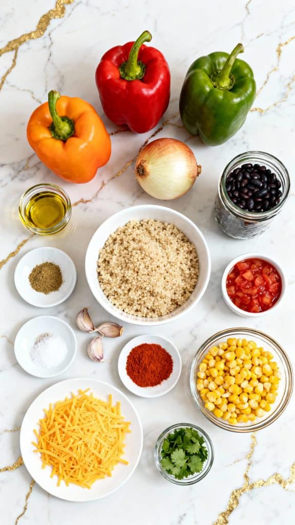 Stuffed Bell Peppers with Quinoa & Black Beans