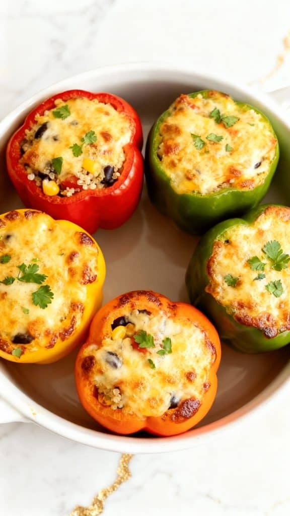 Stuffed Bell Peppers with Quinoa & Black Beans