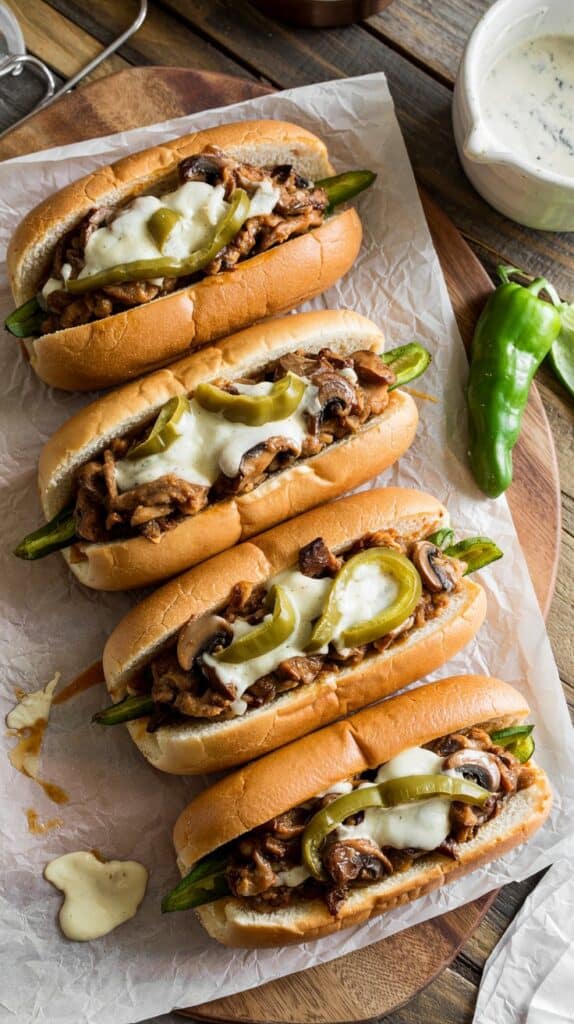 Vegan Philly Cheesesteak with Mushrooms