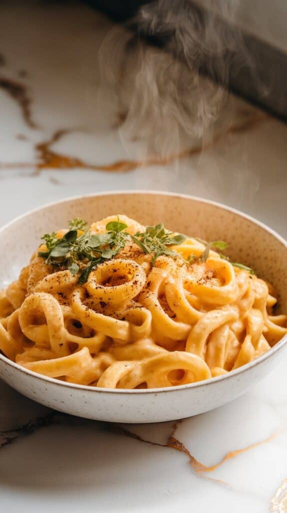 Creamy Vegan Pumpkin Alfredo Pasta (Cashew-Based)