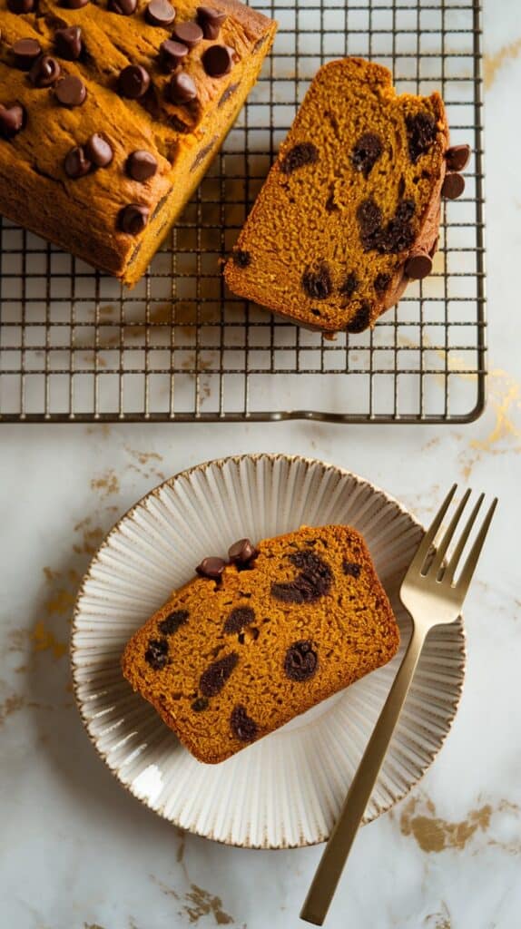 Vegan Pumpkin Bread with Chocolate Chips