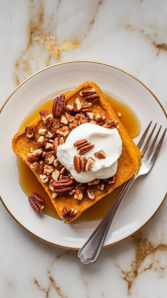 Pumpkin French Toast Casserole with Pecan Crumble