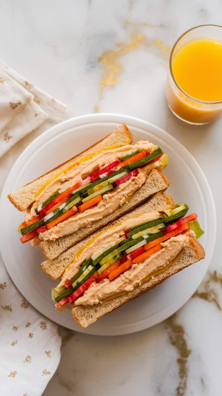 Hummus & Veggie Breakfast Sandwich