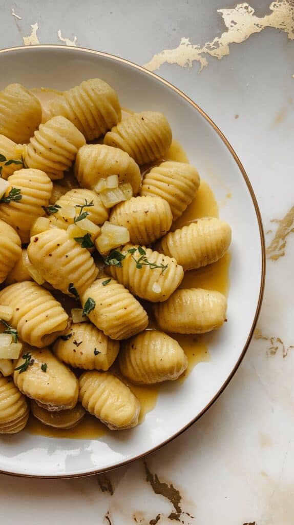 Vegan Pumpkin Gnocchi with Garlic Butter Sauce