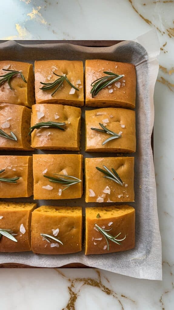 Pumpkin Focaccia with Rosemary & Sea Salt