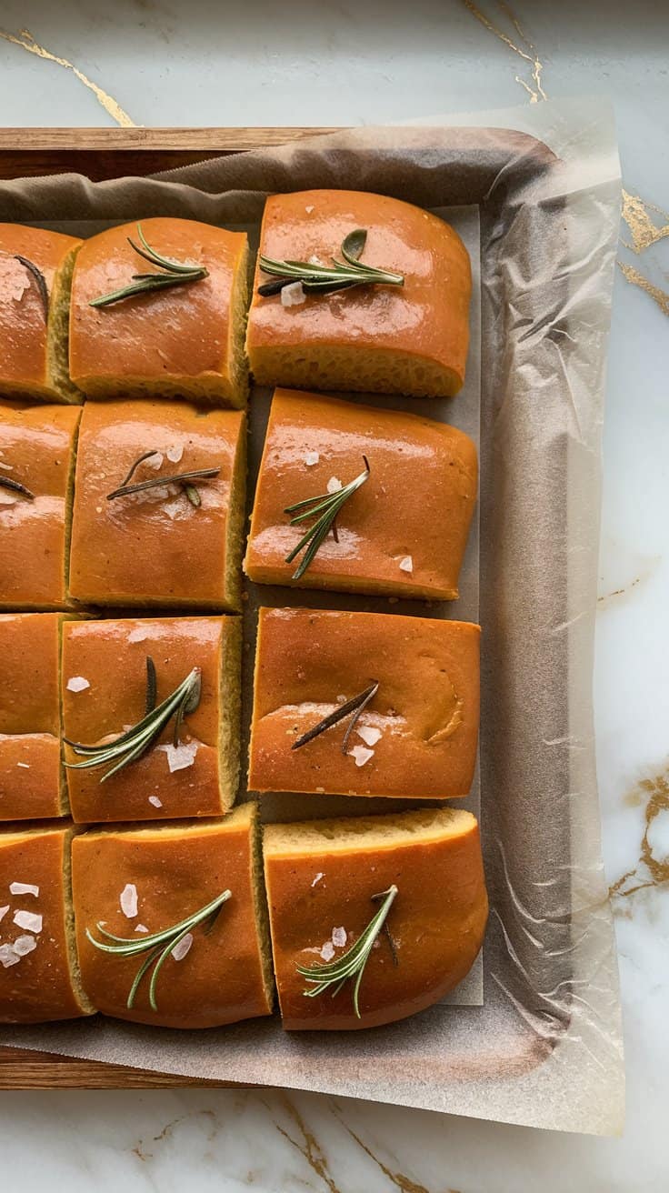 Pumpkin Focaccia with Rosemary & Sea Salt