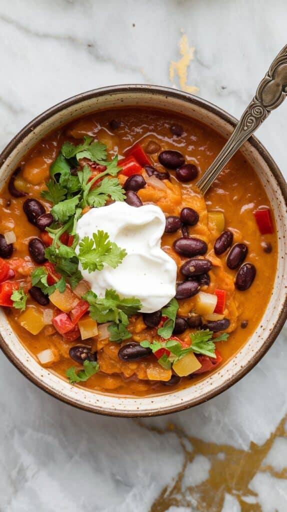 Spicy Vegan Pumpkin Chili with Black Beans