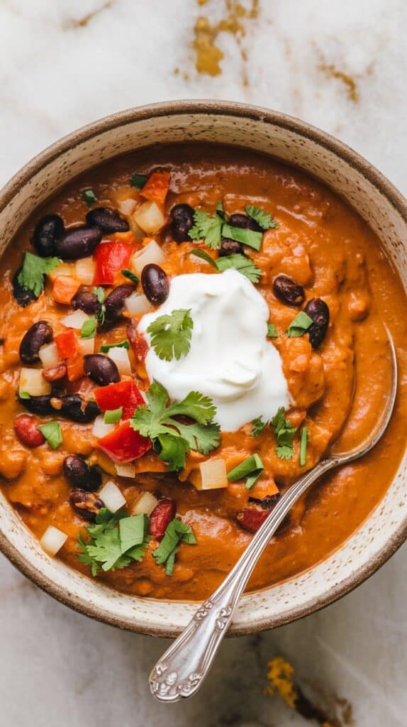 Spicy Vegan Pumpkin Chili with Black Beans