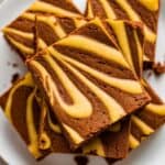 Pumpkin Brownies with Almond Butter Swirl
