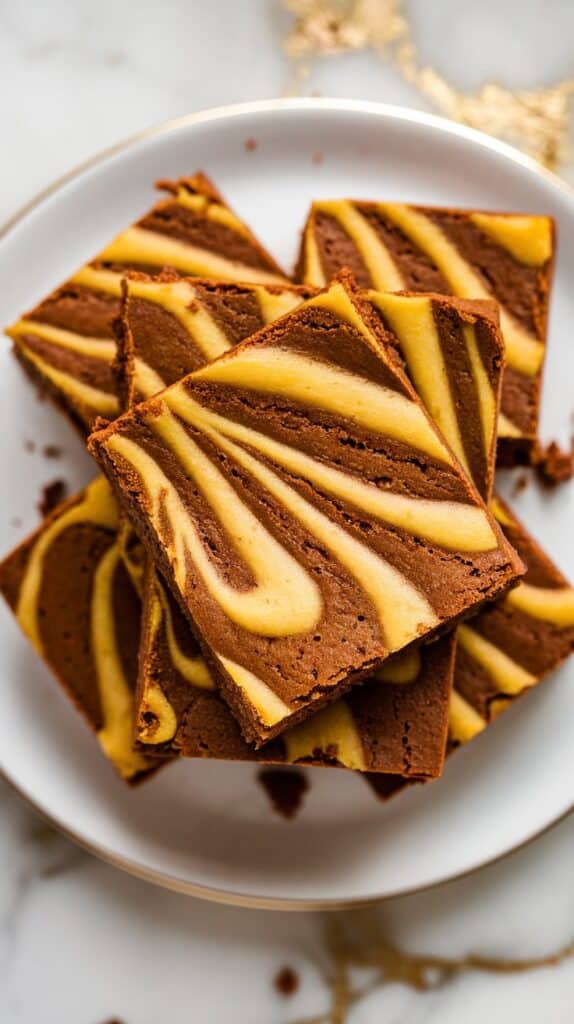 Pumpkin Brownies with Almond Butter Swirl