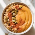 Pumpkin Smoothie Bowl with Granola & Pumpkin Seeds.