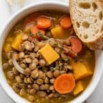 Pumpkin Lentil Stew with Garlic and Thyme