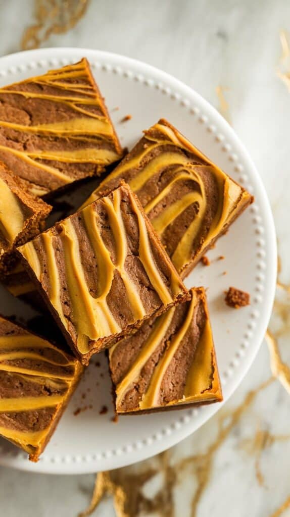 Pumpkin Brownies with Almond Butter Swirl