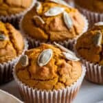 Gluten-Free Vegan Pumpkin Muffins with Sunflower Seeds