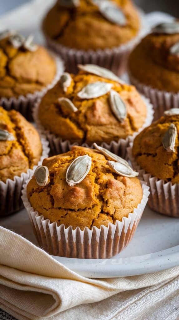 Gluten-Free Vegan Pumpkin Muffins with Sunflower Seeds