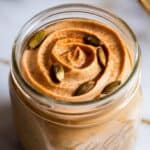 Pumpkin Overnight Oats with Almond Butter Swirl
