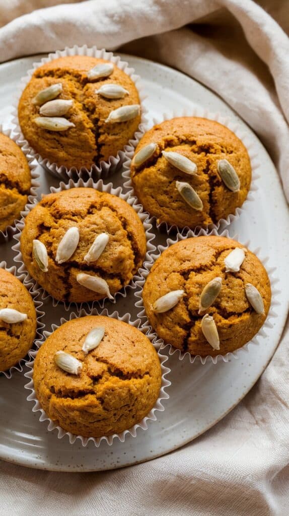 Gluten-Free Vegan Pumpkin Muffins with Sunflower Seeds