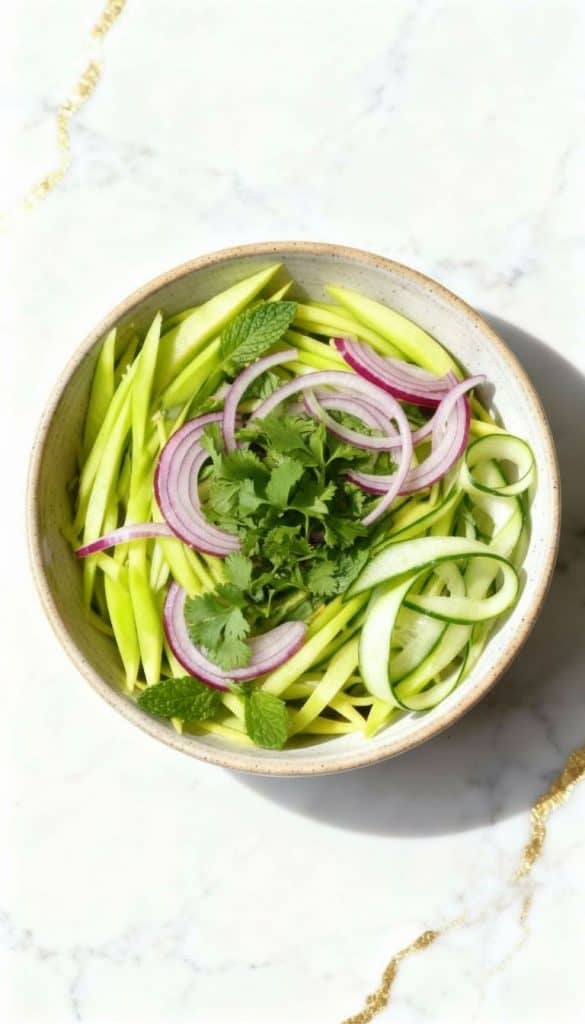 Crispy Tofu Salad with Yuzu Dressing & Green Mango