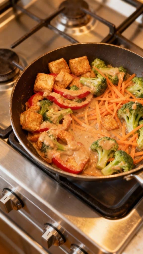 Stir-Fried Tofu with Peanut Sauce