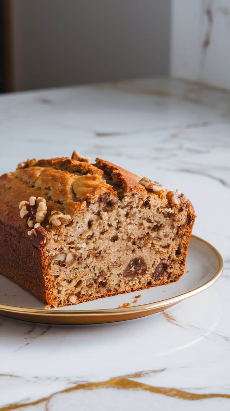 Vegan Banana Bread – Moist, Hearty, and Packed with Walnuts