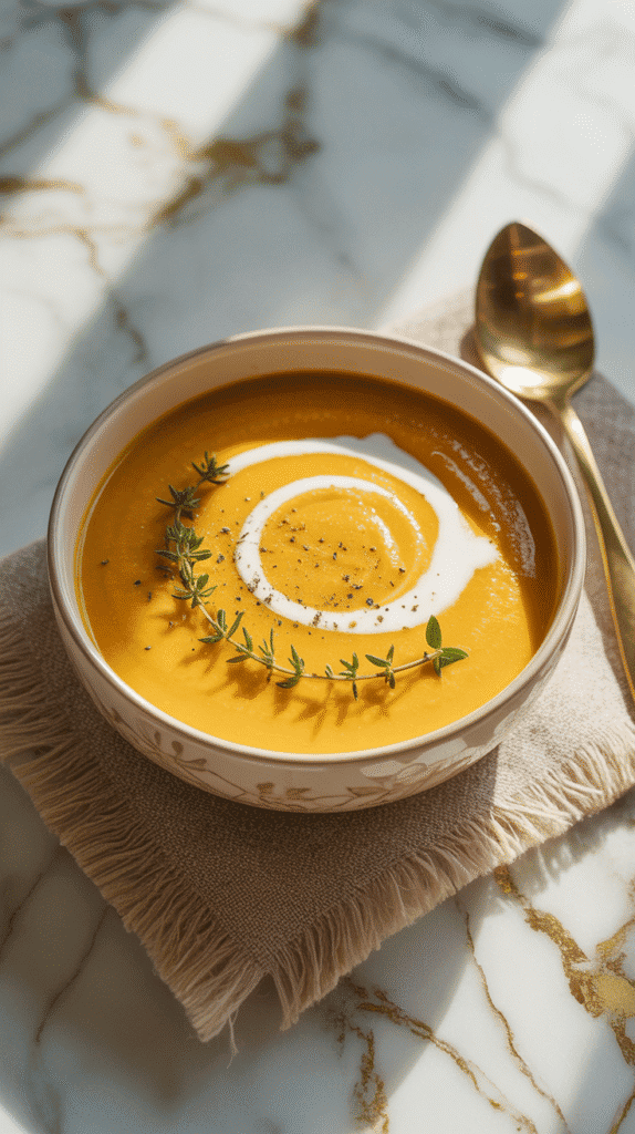 Butternut Squash Soup with Ginger and Turmeric