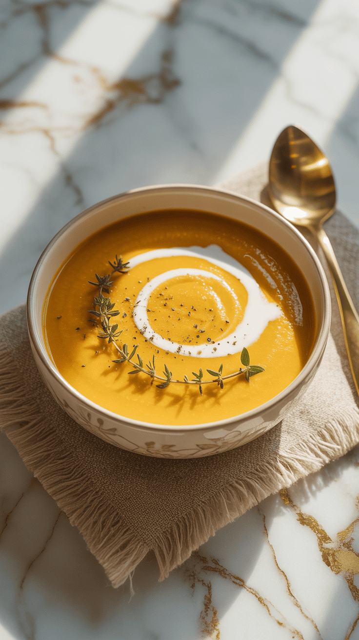 Butternut Squash Soup with Ginger and Turmeric