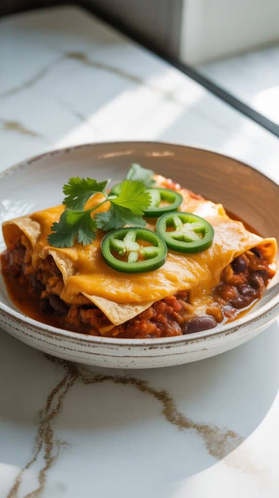 Crockpot Vegan Enchilada Casserole