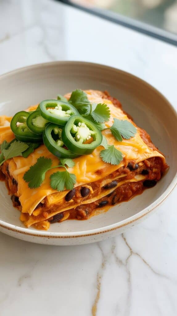 Crockpot Vegan Enchilada Casserole