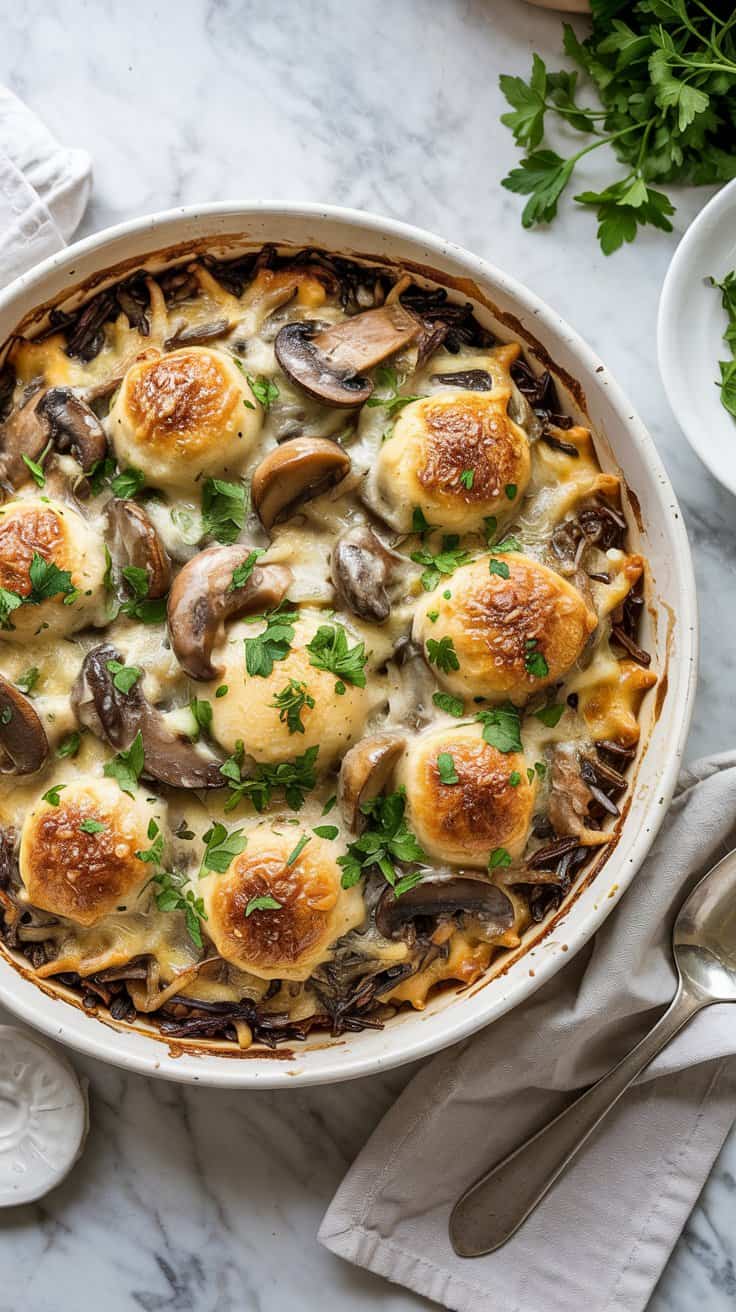 Wild Rice & Mushroom Casserole