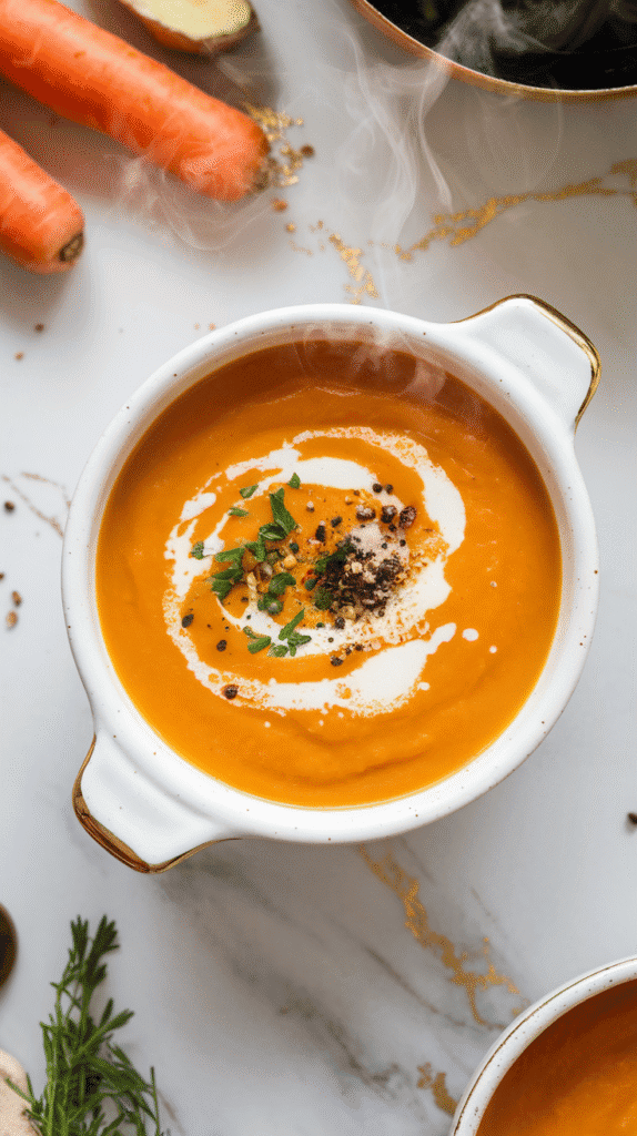 Vegan carrot Ginger Soup