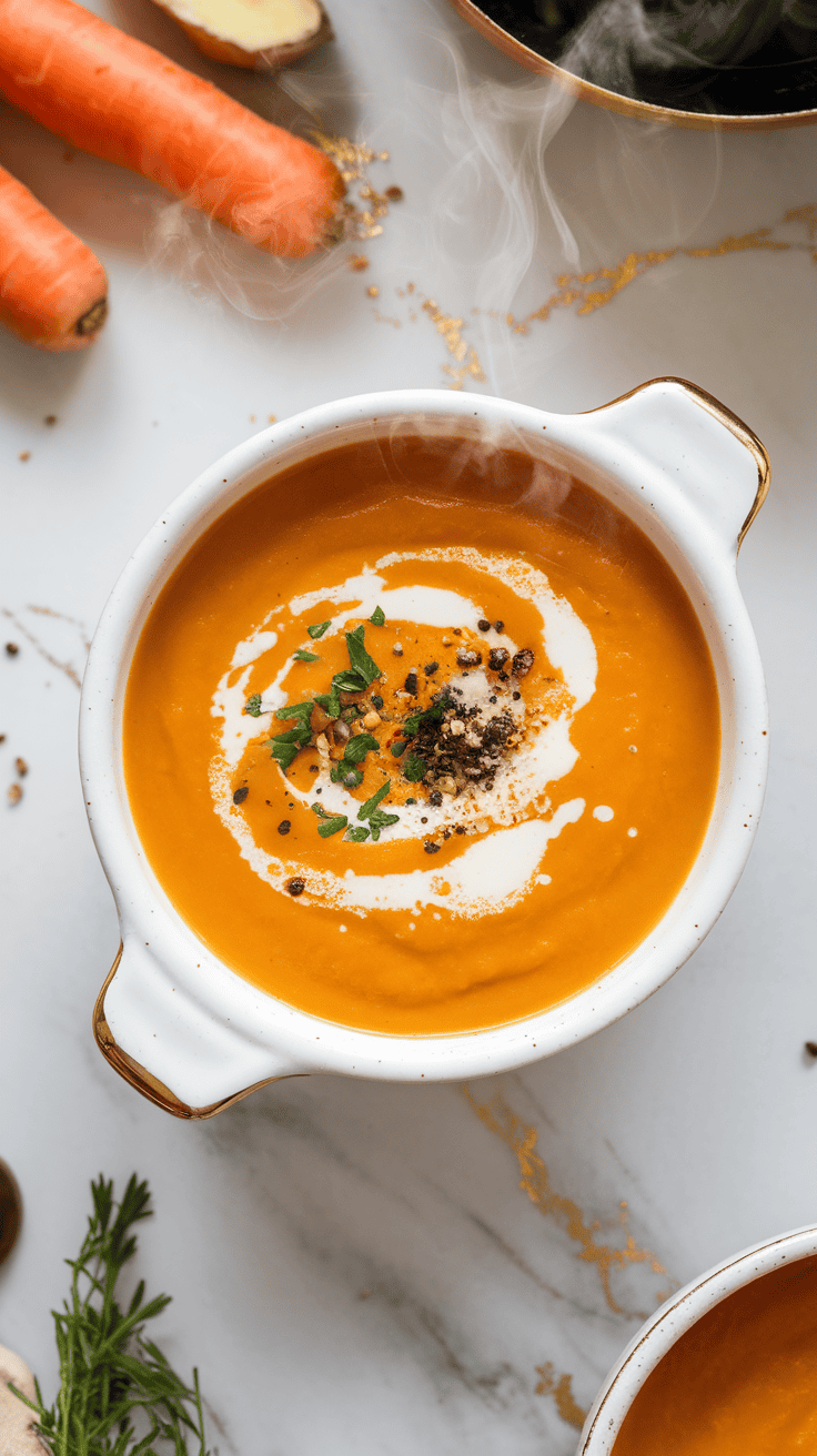 Vegan carrot Ginger Soup