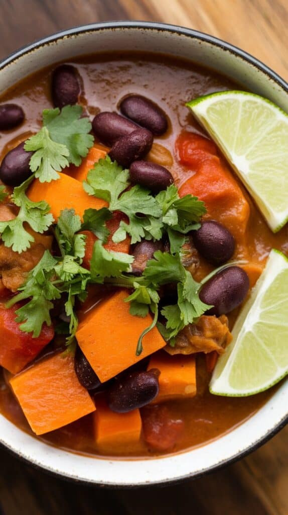 Crockpot Vegan Sweet Potato & Black Bean Stew