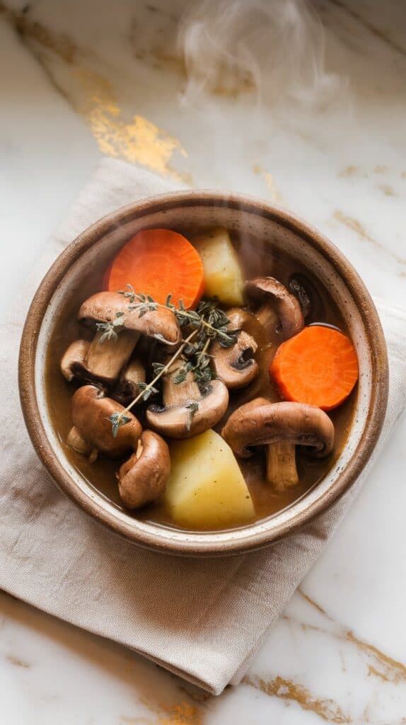 Crockpot Vegan Mushroom “Beef” Stew