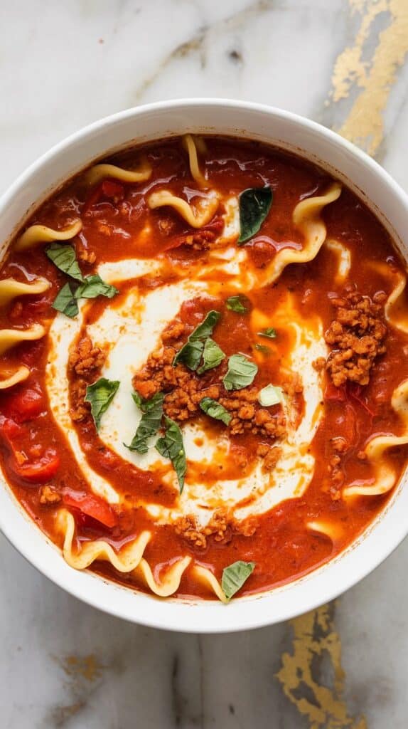Cozy Crockpot Vegan Lasagna Soup