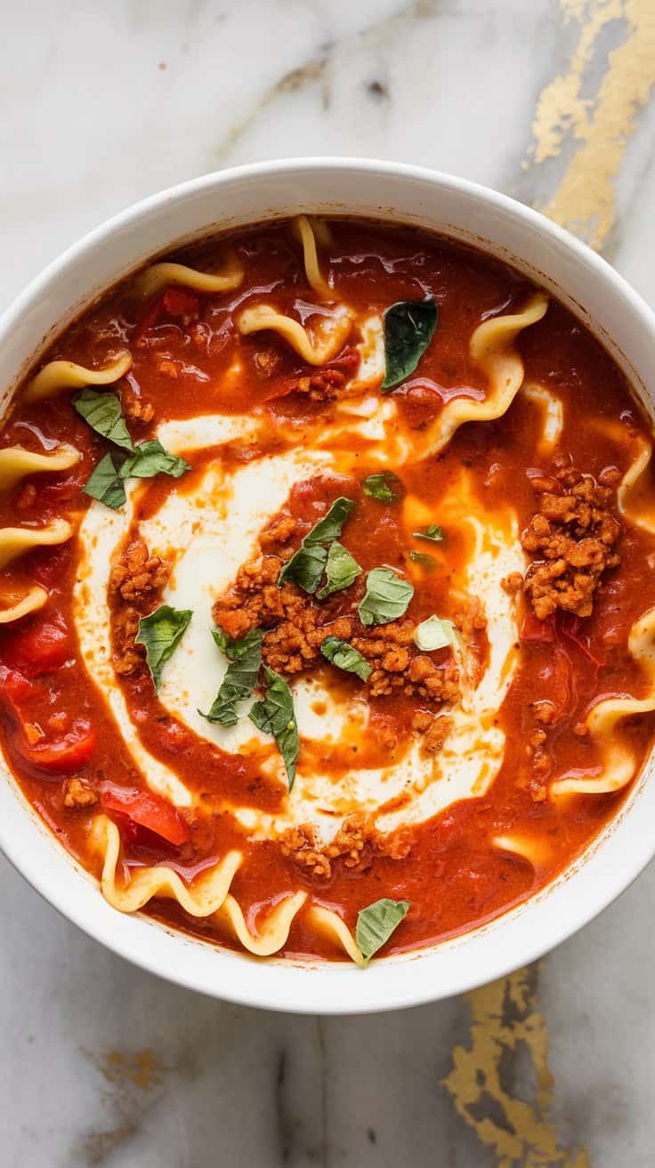 Cozy Crockpot Vegan Lasagna Soup