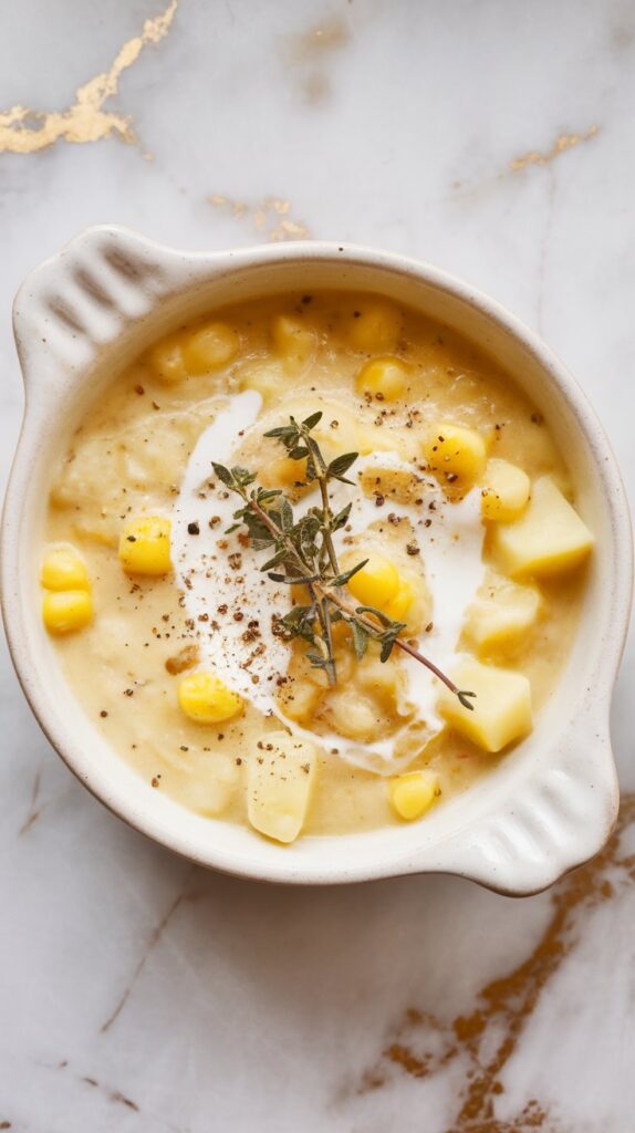 Crockpot Vegan Corn Chowder – Creamy
