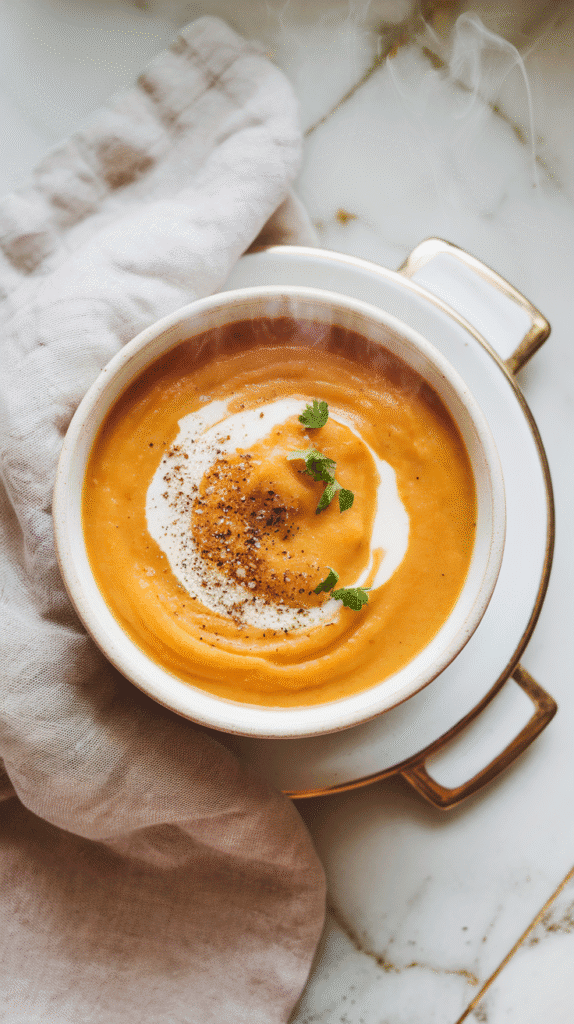 Vegan carrot Ginger Soup
