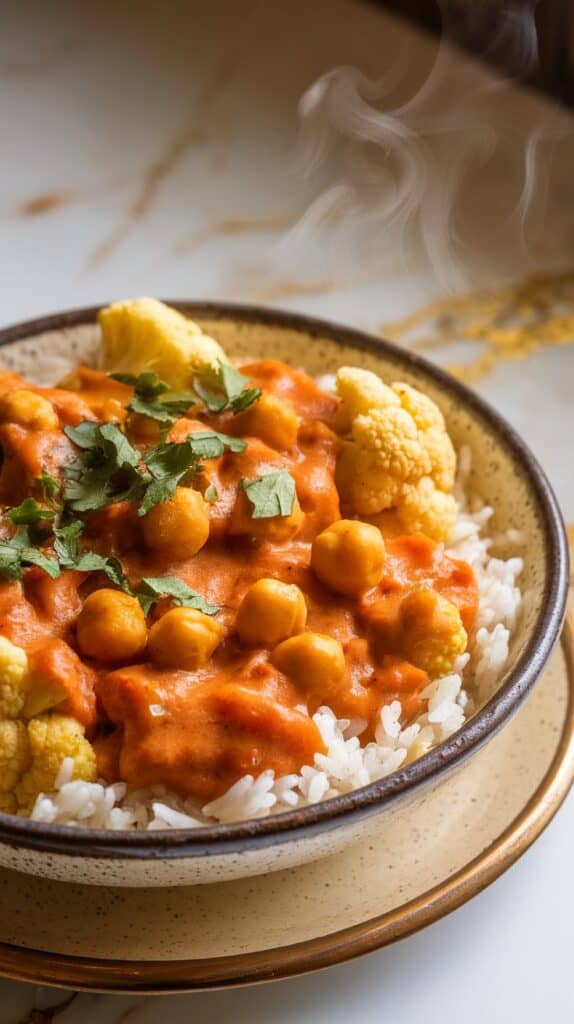 Crockpot Vegan Tikka Masala – Cauliflower & Chickpeas