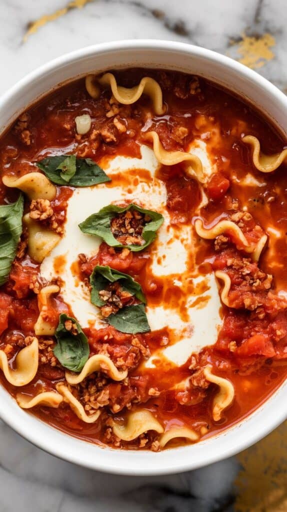 Cozy Crockpot Vegan Lasagna Soup