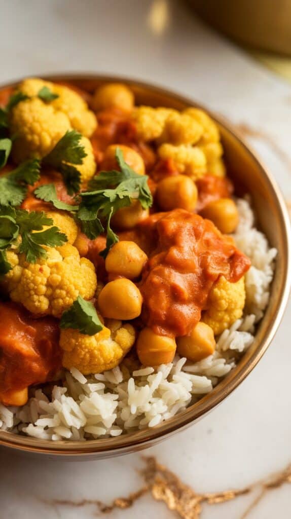 Crockpot Vegan Tikka Masala – Cauliflower & Chickpeas