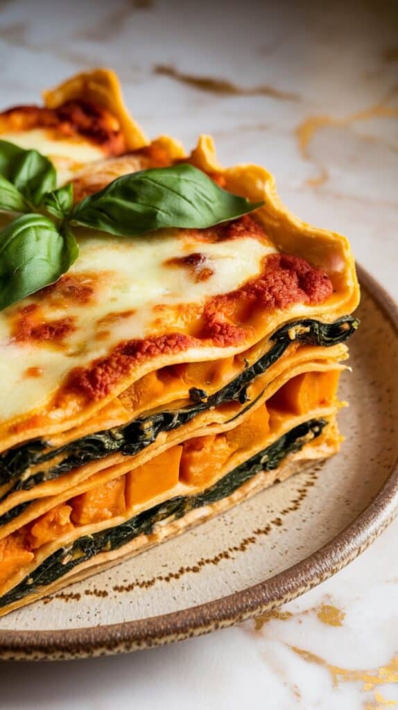 Vegan Lasagna with Pumpkin & Spinach