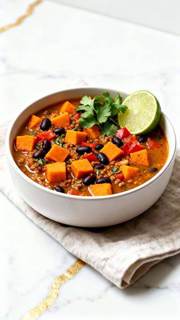 Crockpot Vegan Sweet Potato & Black Bean Stew