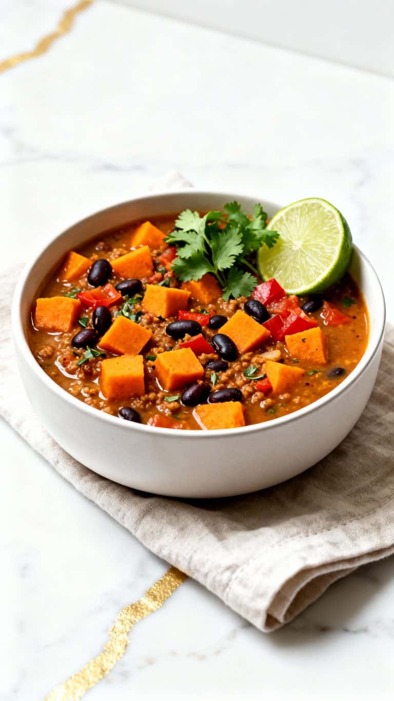 Crockpot Vegan Sweet Potato & Black Bean Stew