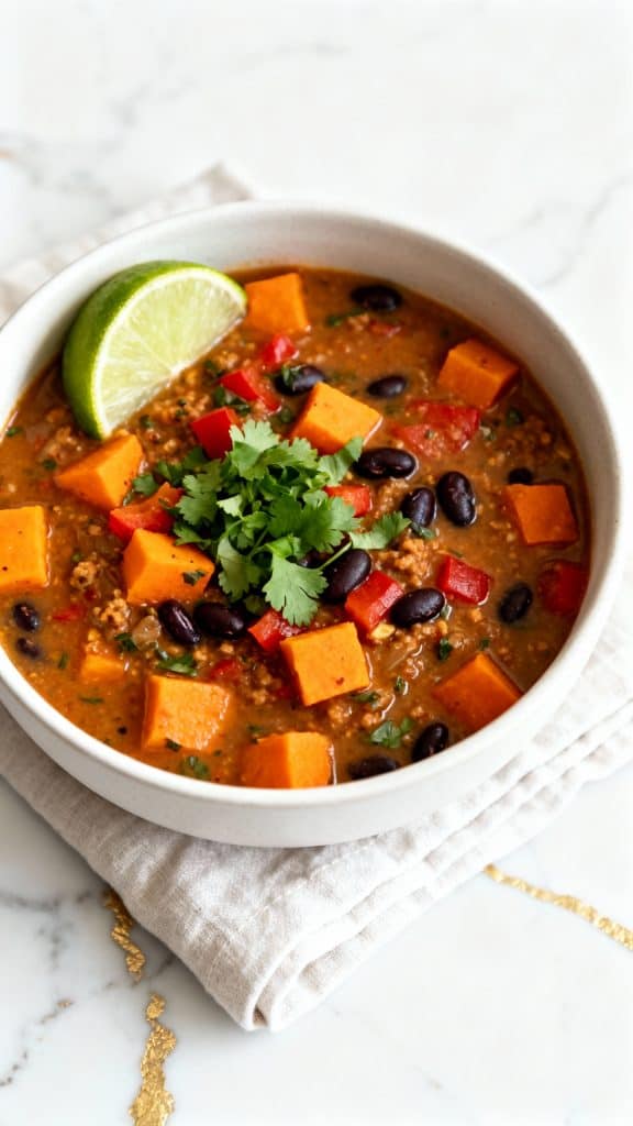 Crockpot Vegan Sweet Potato & Black Bean Stew