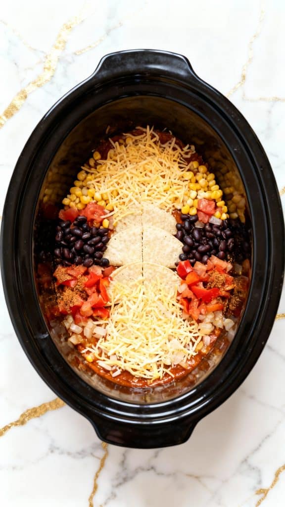 Crockpot Vegan Enchilada Casserole